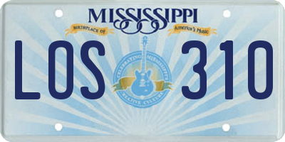 MS license plate LOS310