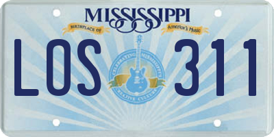 MS license plate LOS311