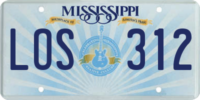 MS license plate LOS312