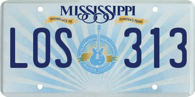 MS license plate LOS313
