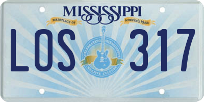 MS license plate LOS317