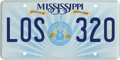 MS license plate LOS320