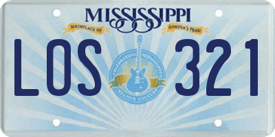 MS license plate LOS321