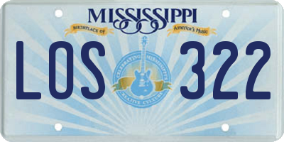 MS license plate LOS322