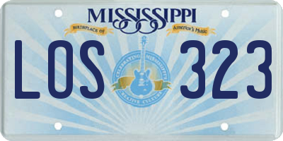 MS license plate LOS323