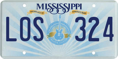 MS license plate LOS324