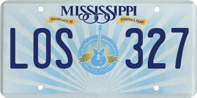 MS license plate LOS327