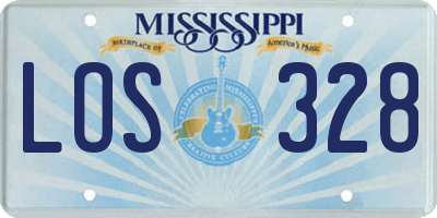 MS license plate LOS328