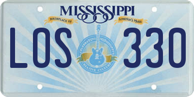MS license plate LOS330