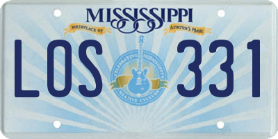MS license plate LOS331