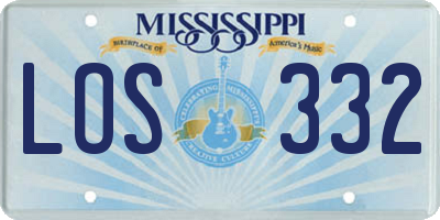 MS license plate LOS332