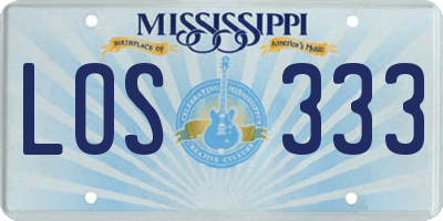 MS license plate LOS333