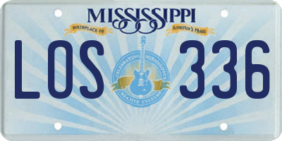 MS license plate LOS336