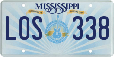 MS license plate LOS338