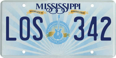 MS license plate LOS342