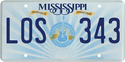 MS license plate LOS343