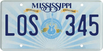 MS license plate LOS345