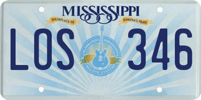 MS license plate LOS346
