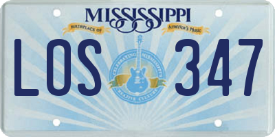 MS license plate LOS347
