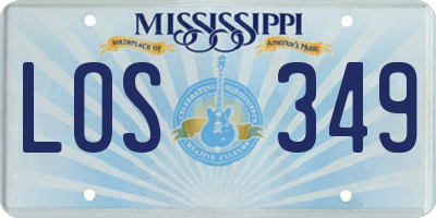 MS license plate LOS349