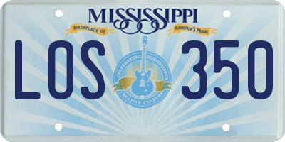 MS license plate LOS350