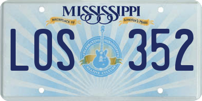 MS license plate LOS352