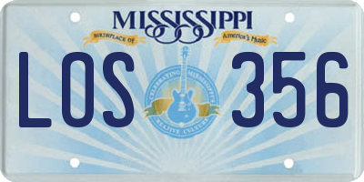 MS license plate LOS356