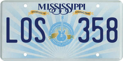 MS license plate LOS358