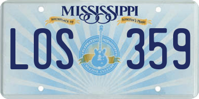 MS license plate LOS359