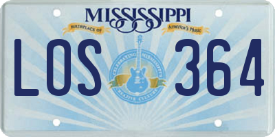 MS license plate LOS364
