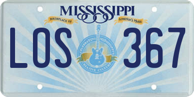 MS license plate LOS367