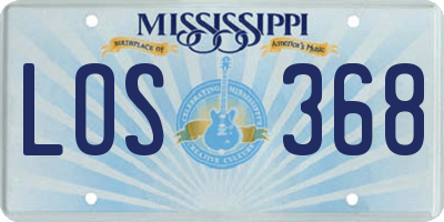 MS license plate LOS368