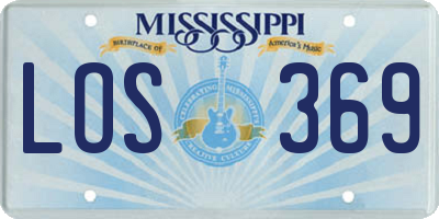 MS license plate LOS369