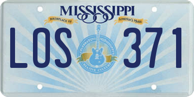 MS license plate LOS371