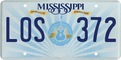 MS license plate LOS372