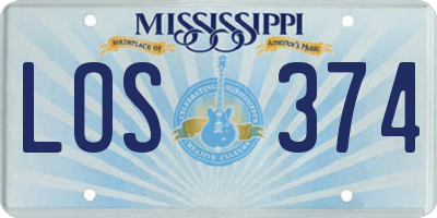 MS license plate LOS374