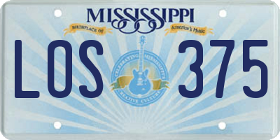 MS license plate LOS375