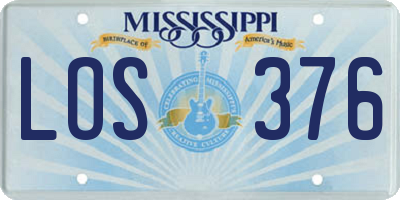 MS license plate LOS376