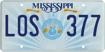MS license plate LOS377
