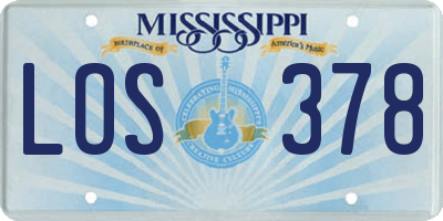 MS license plate LOS378