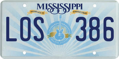 MS license plate LOS386