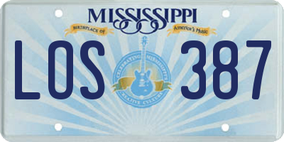 MS license plate LOS387