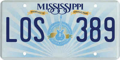 MS license plate LOS389