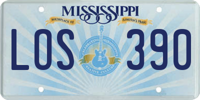 MS license plate LOS390
