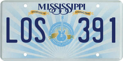 MS license plate LOS391
