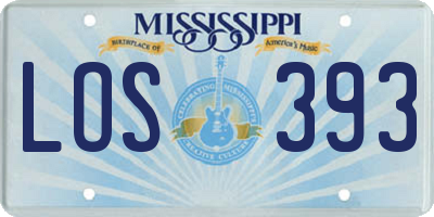 MS license plate LOS393