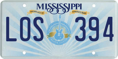 MS license plate LOS394