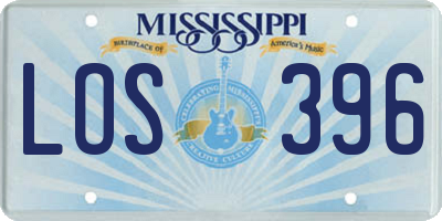 MS license plate LOS396
