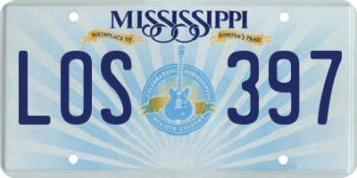 MS license plate LOS397