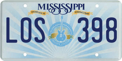 MS license plate LOS398